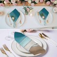thumbnail image 2 of Turquoise Brown Cloth Napkins, Farmhouse Retro Wooden Grain Striped Washable and Reusable Dinner Napkins Set of 4, Table Napkin for Kitchen Party Birthday Wedding Hotel Housewarming 20"x20", 2 of 8