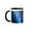 Black/White, variant on 3drose, Illuminated Water Jets and Showers. Blue Color of Rainbow, 15oz Mug