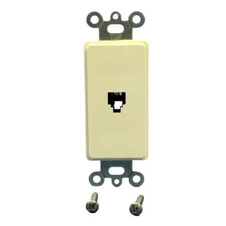 Leviton Telephone - Leviton 40649-A Almond Decora 6P4C Telephone Jack Wall Plate Insert