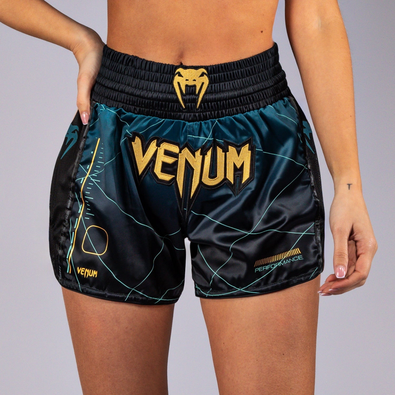 Venum Tactical XT Muay Thai Shorts - Black/Forest Green - Medium