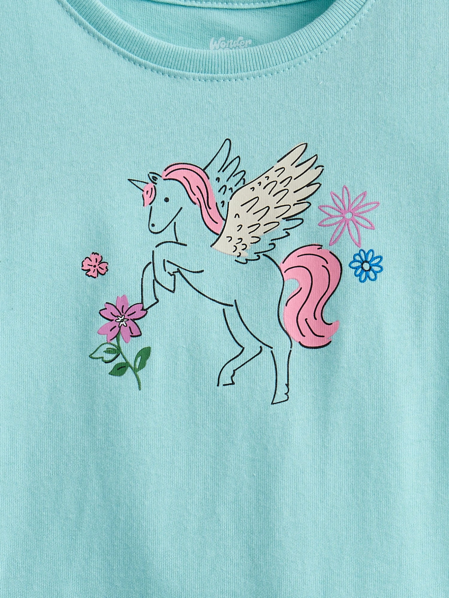 Wonder Nation Toddler Girls' Graphic Tee with Short Sleeves, Sizes 18M-5T