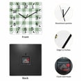 thumbnail image 2 of Sage Green Checkered Wooden Wall Clock Silent Non Ticking, Green White Buffalo Plaid Square Wall Clocks Battery Operated, Decor Clock for Home Office, Living Room, Kitchen, 10 Inch, 2 of 9