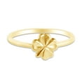 thumbnail image 1 of 14k Yellow Gold Plated 925 Sterling Silver Lovely Tiny Four Leaf Clover Ring Jewlery for Her Women Valentine's Day Birthday Ring Size-6.5, 1 of 1