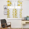 thumbnail image 5 of 3 Piece Curtains Tiers and Valances Set, Yellow Plumeria Flower Pattern White Background Short Rod Pocket Window Treatment for Living Room, Bedroom, Kitchen, Bathroom, 5 of 6