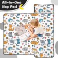 thumbnail image 4 of Multicolor Cat and Yarn White Pattern Teens Toddler Nap Mat with Pillow, Sleeping Mat Bag for Preschool Daycare 50"x20", 4 of 6