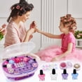 thumbnail image 3 of Kids Nail Polish Set for Girls, All-in-One Nail Art Kit with Dryer, Glitter, False Nails &, 3 of 8