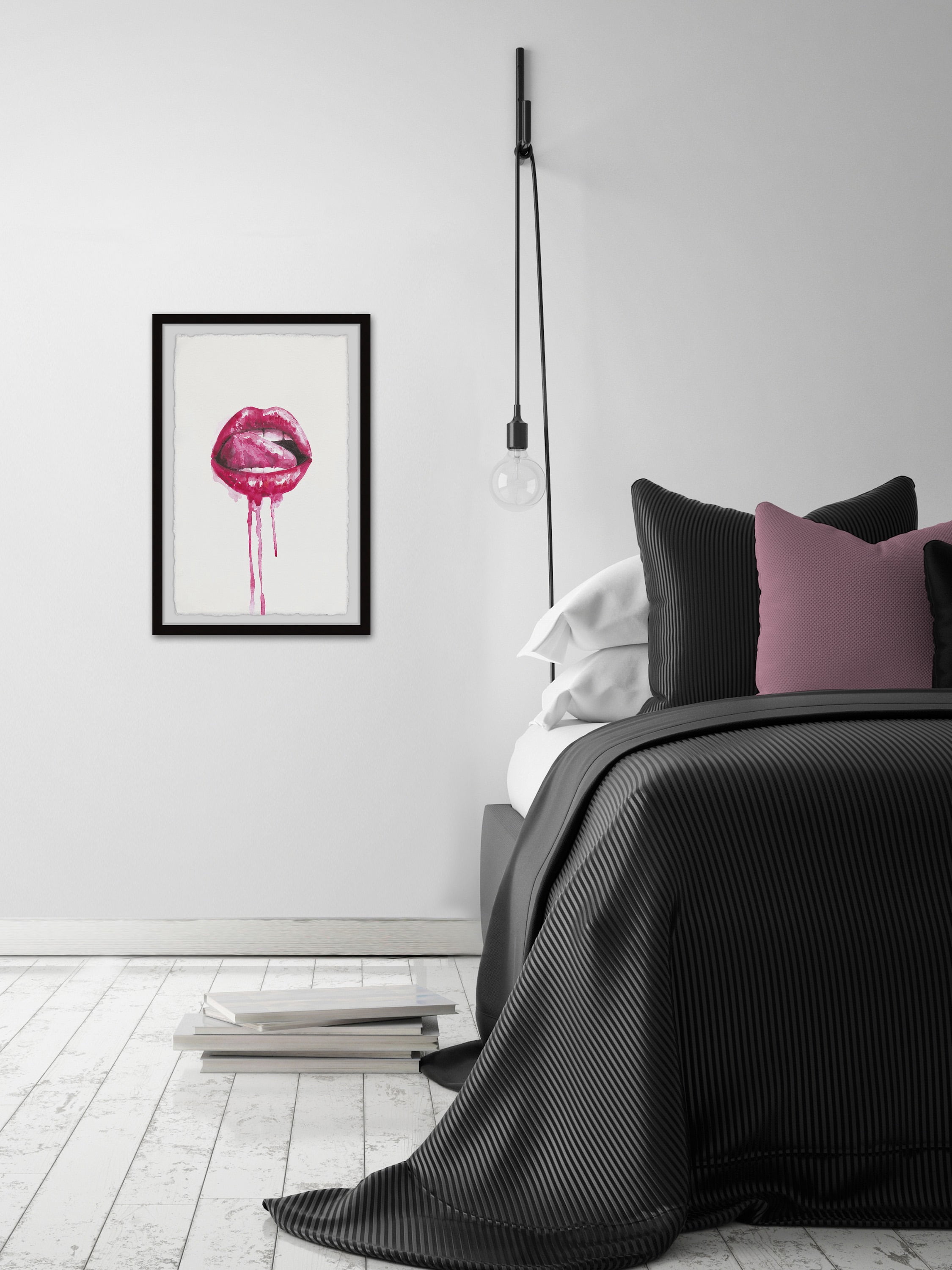 Marmont Hill "Enticing Lips" Framed Painting Print