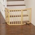thumbnail image 6 of Algherohein Dog Gate for Inside,Bamboo Freestanding Pet Gate for Doorways,Indoor, 24" Natural, 6 of 9