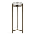 thumbnail image 4 of Kate and Laurel Aguilar Modern Drink Table, 9 x 9 x 23, Brass with Clear Glass, Detailed Glass Accent Table for Small Spaces, 4 of 8