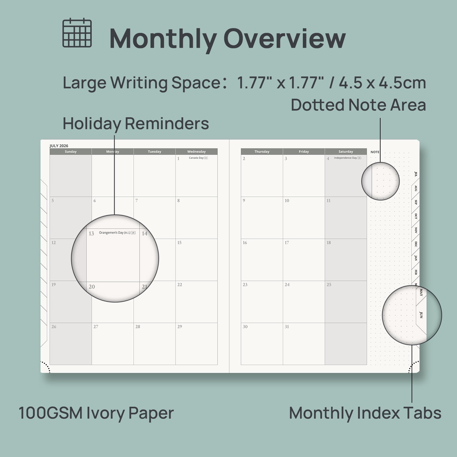 POPRUN Academic Planner 2026-2027, 8.5"x10.5", Weekly and Monthly Calendar (Jul.26-Jun.27), Flexible Cover, Monthly Tabs, 100 GSM Paper - Black