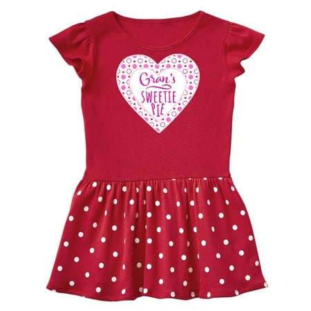 

Inktastic Gran s Sweetie Pie with Pink Hearts Gift Baby Girl Dress