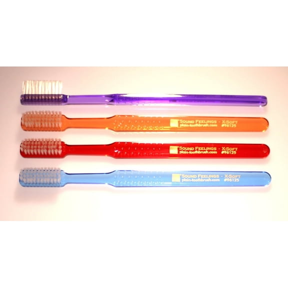 Sound Feelings Toothbrush - EXTRA SOFT, Periodontal, Exfoliation, Plain, Old-Fashioned 4-Pack