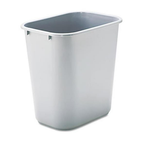 Corbeille à Papier en Plastique Moulé Souple Rectangulaire 7 gal Gris