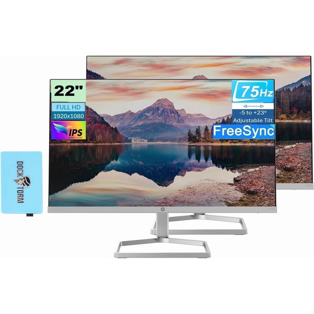 Monitor HP 22 IPS 1080P FreeSync HDMI VGA Paquete de 2