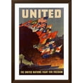 thumbnail image 2 of Art.com United The United Nations Fight for Freedom WWII War Propaganda Art Print, Brown Frame Wall Art, 32" x 44", 2 of 5