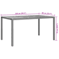 thumbnail image 5 of vidaXL Garden Dining Table Grey 59x35x29 in Poly Rattan, 5 of 5