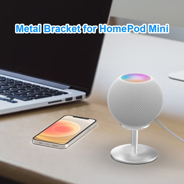 Soporte De Carga Soporte de escritorio Soporte de soporte para Apple HomePod Mini Speaker (Plata)