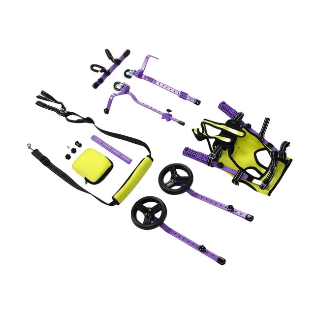 Chariot pour Pattes Arrière d'Animaux, Structure à 4 Roues Confortable et Extensible pour Extérieur