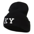 thumbnail image 2 of KY Kentucky State Embroidered Long Beanie - Black OSFM, 2 of 5