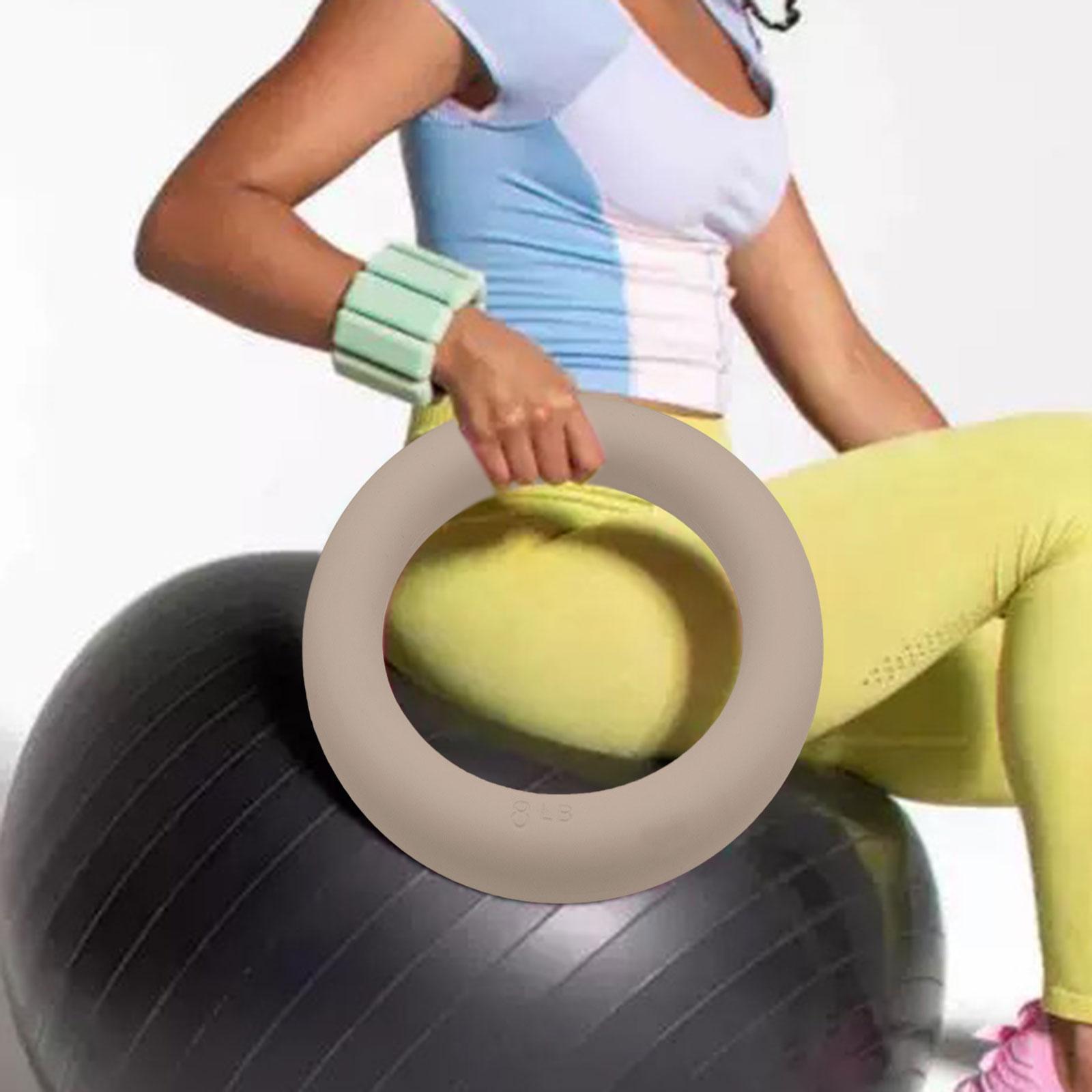 Dualoai Power Ring 8lbs Ergonomic Kettlebell for Home Fitness Core Training Aerobics light brown