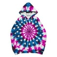 thumbnail image 5 of QQAMB Tie Dye Sweatshirts for Women Fall Trendy Drawstring Long Sleeve Hoodies Sweatshirts with Pocket Hot Pink M, 5 of 5
