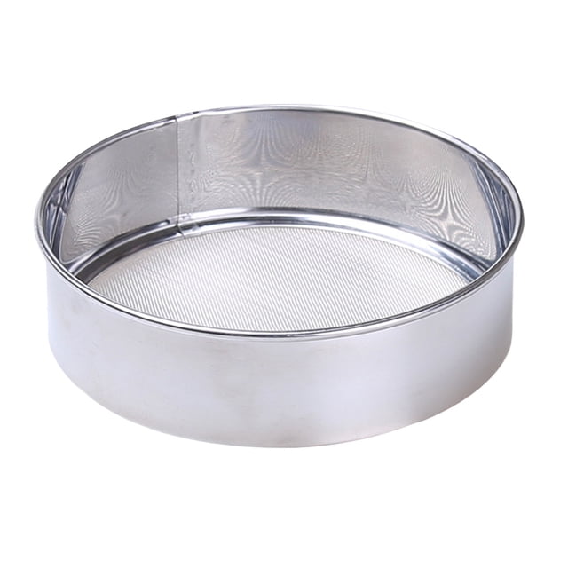 15cm Fine Stainless Steel Round Flour Sieve 60 Mesh Strainer Colander Sifter Advanced Kitchen Cake Baking Tools(Silver)
