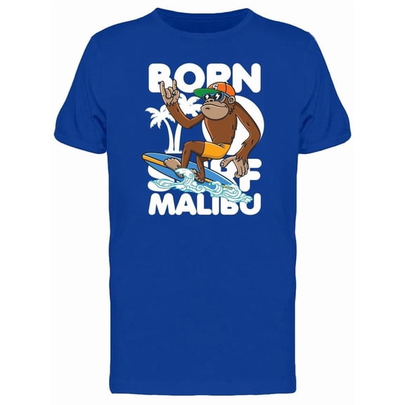 Cool Monkey Surfing Malibu T-Shirt Men -Image by Shutterstock, Male 3X-Large