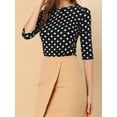 thumbnail image 6 of Unique Bargains Women's Halloween Costume 1/2 Sleeve Round Neck Floral Top L Black-Dots, 6 of 8