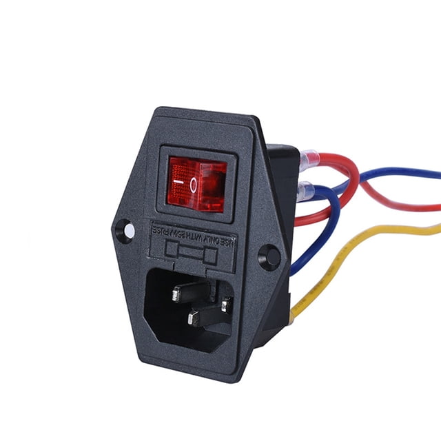 OULII Power Outlet Module with Fuse Rocker Shape Black 1Pack