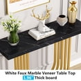 thumbnail image 4 of Tribesigns Modern Console Table, 40 Inch Modern Black Faux Marble Entryway Table with Gold Base, Narrow Accent Sofa Table with Geometric Metal Legs for Living Room, Hallway, Entrance, 4 of 5
