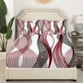thumbnail image 3 of Erosebridal Checkered Geometry Sheet Set Twin, Red Black Bedding Sets Twin Size, Mid Century 3 Pieces, 3 of 7