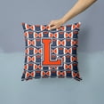 thumbnail image 2 of Letter L Football Orange, Blue and white Fabric Decorative Pillow, 2 of 4