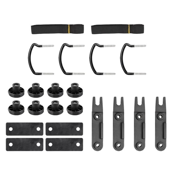 U Clips Car Mounting Fitting Installation Accessory Luggage Rack Van Roof Clamp Metal Rooftop Flat,1 x Luggage Rack U-Clip Kit (As shown in the accessories),black