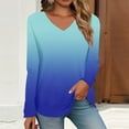 thumbnail image 2 of Aoiroe V Neck T Shirts For Women Holiday Tops For Women 2026 Pack Of Long Sleeve Shirts Women Long Sleeve Shirt Womens Basic Tops Womens Fashion Womens Tops Business Casual Tops For Women Blue XL, 2 of 5