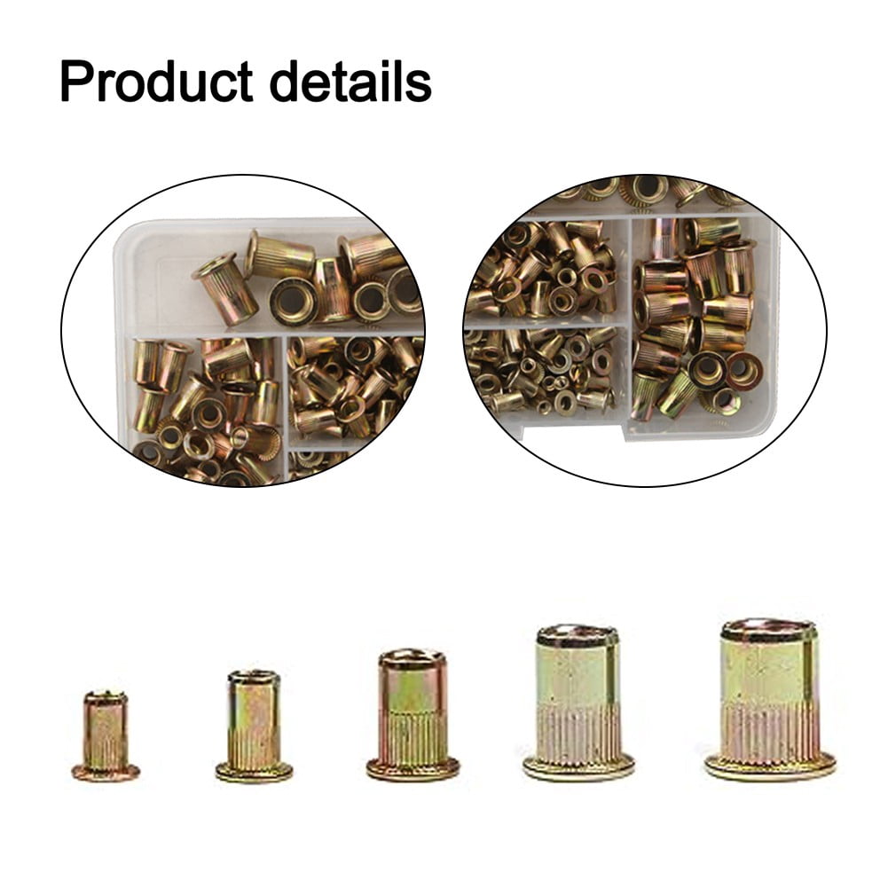 150PCS Carbon Steel Rivets and Nuts KitF Easy Install for All Projects