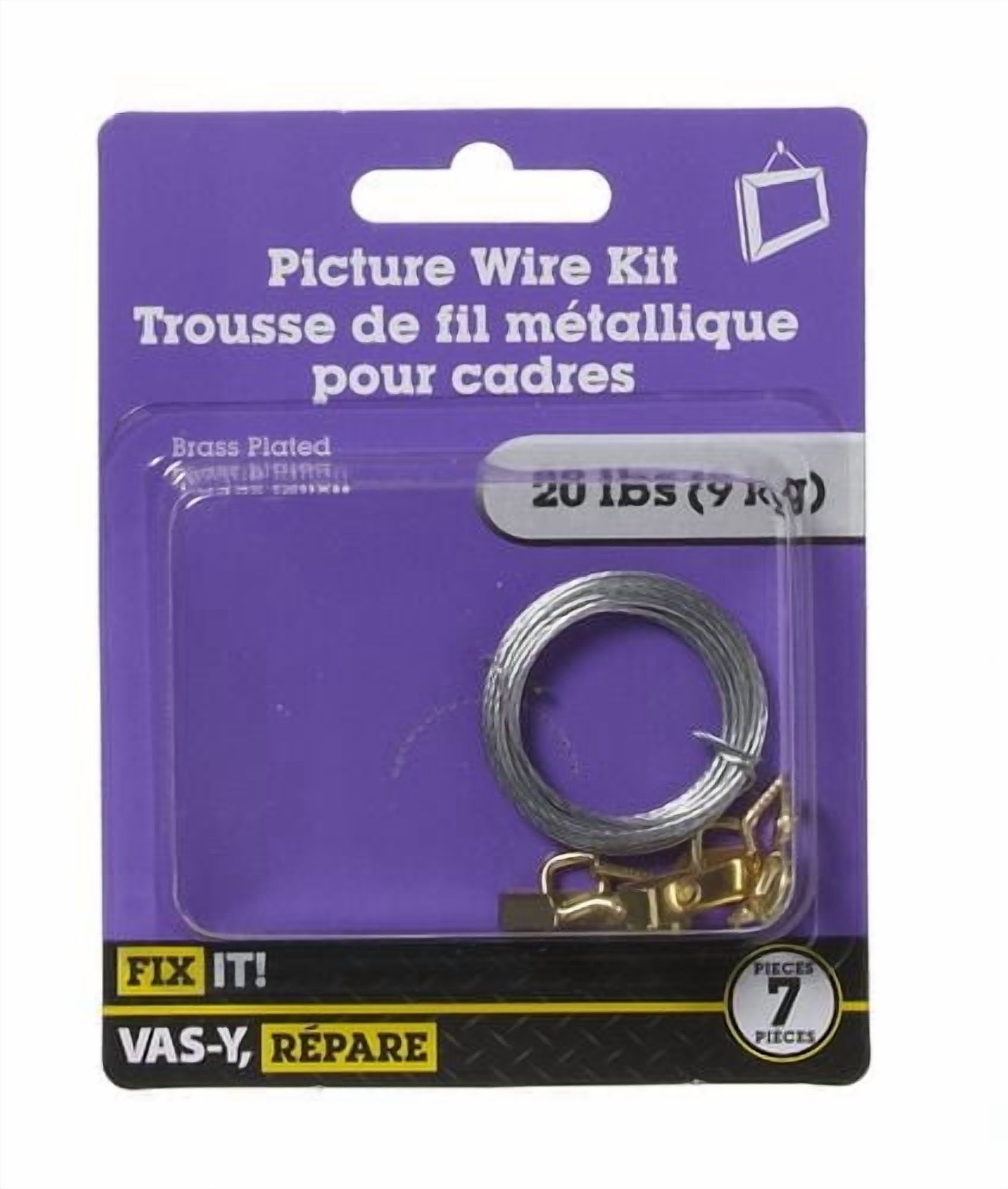Brass Plated Picture Wire Kit 7 Pieces