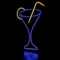 thumbnail image 6 of Northlight LED Martini Cocktail Neon Lighted Wall Art - 17" - Blue and Yellow, 6 of 8