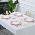 thumbnail image 5 of 15.4" Round Placemat Set of 4 Polyester Fabric Place Mats Non-Slip Dining Kitchen Table Mats for Kitchen Party Decor Pink and White Christmas Motifs, 5 of 5