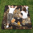 thumbnail image 5 of Leopards Beach Blanket Outdoor Picnic Mat Sandproof Waterproof Foldable for Camping Travel Hiking, 5 of 6