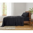 thumbnail image 2 of RUVANTI Polar Fleece Sheet Set Twin Size – Ultra Soft Plush Bed Sheets, Double Brushed Anti-Pilling Finish, Warm Cozy Winter Bedding with 15-Inch Deep Pocket, 3 Piece Set, Luxe Black, 2 of 9