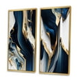 thumbnail image 3 of Designart "Cerulean Waves in Geode V" Abstract Framed Wall Art Set Of 2 - Blue Abstract Framed Canvas Set For Living Room Decor, 3 of 6