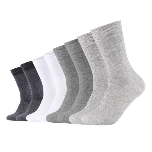 s.Oliver Calcetines Unisex, Paquete de 8 - Calcetines cortos, lisos Blanco/Gris 43-46