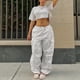 thumbnail image 5 of Pantalones holgados de pierna recta de gran tamaño para mujeres europeas y americanas, pantalones casuales de pierna ancha y cintura alta de verano, 5 of 6