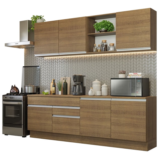Cocina Integral 240cm Marrón Glamy MADESA 06