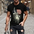 thumbnail image 2 of Jinhomg Mens Summer Tee Shirt 4Th July USA Flag Graphic T-Shirts Big And Tall Short Sleeve Crew Neck Tops 2025 American Star Striped Patriotic Pullover Black L, 2 of 6