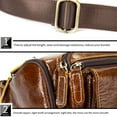 thumbnail image 4 of Qarigey Bolsa de cintura para actividades al aire libre para hombres, regalos con correa ajustable, bolsa con cinturón para hombre de PU, riñoneras 8355X Café con aceite, 4 of 6