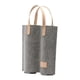 thumbnail image 2 of Bolsa de fieltro para transportar botellas de vino, bolsa de regalo con asa y 2 compartimentos para fiestas. Gris, 2 of 9