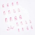 thumbnail image 2 of Fake Nails Medium Length Press Abstract Cute Coffin False Nails with Glue, Stick on Nails Art Manicure Decoration, Glossy Nude Acrylic Nails for Women and Girls 24Pcs(W022), 2 of 2