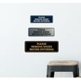 thumbnail image 4 of Standard Please Remove Shoes Before Entering Sign(Light Grey / Burgundy) - Small, 4 of 5