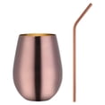 thumbnail image 3 of Stainless Steel Stemless Wine Glass Cup - Insulated Drinking Cup for Wine Cocktails - Double Wall Metal Tumbler for Outdoor - 1 Cup - Rose Gold, 3 of 8